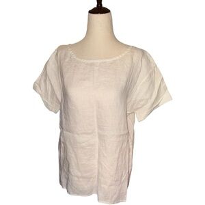 MNG 100% Linen Short Sleeve Top